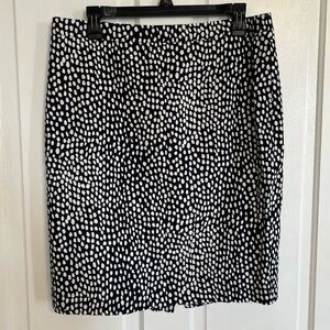 J Crew navy spotted polka dot pencil skirt